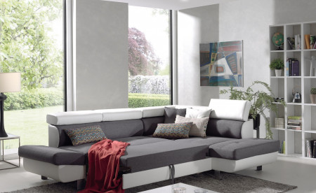 Lisbona - Canapé d'angle droit convertible - L 252 x P 190cm Lisbona - Canapé d'angle droit convertible - L 252 x P 190cm