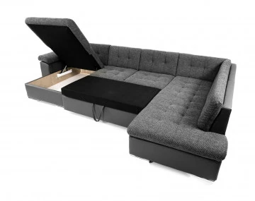 Canapé CHUCK panoramique d'angle droit convertible avec coffre