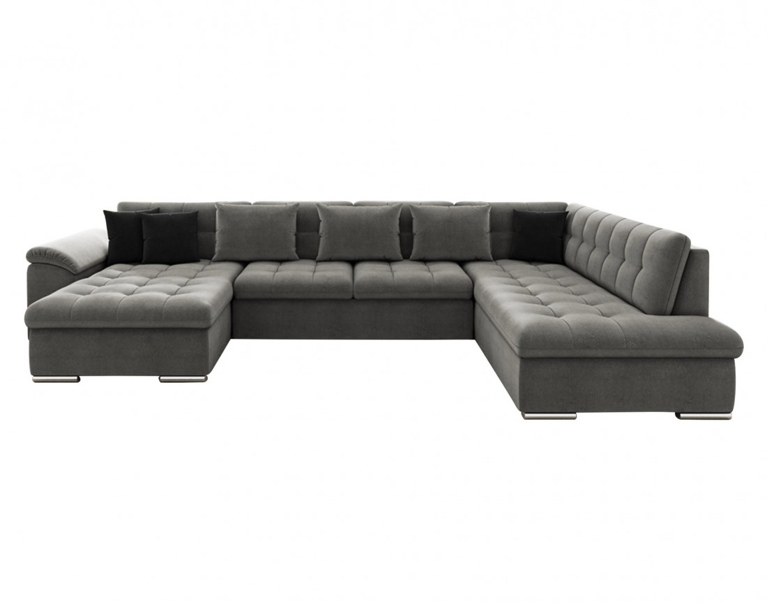 Chuck – canapé panoramique d'angle droit convertible avec coffre au style contemporain