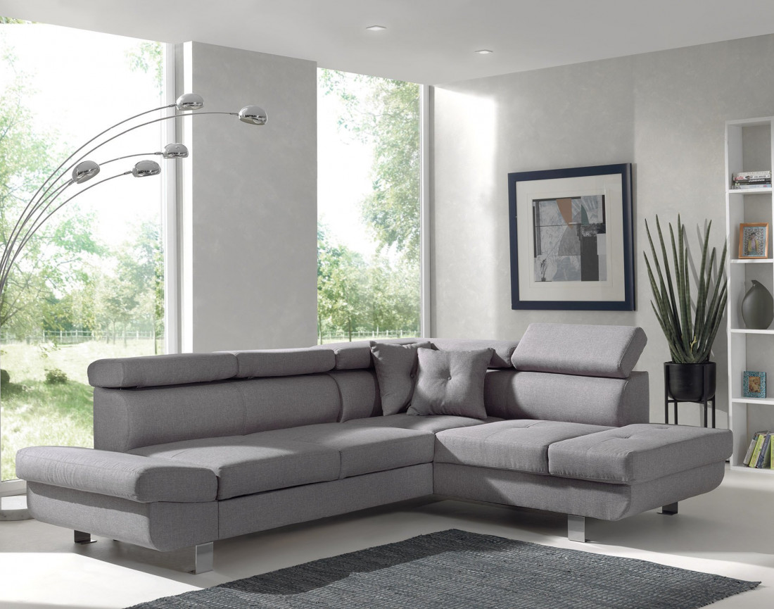 Lisbona - Canapé d'angle droit convertible - L 252 x P 190cm