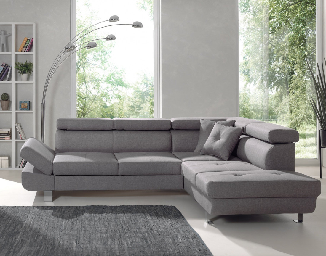 Lisbona - Canapé d'angle droit convertible - L 252 x P 190cm