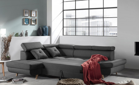 Linea - Canapé d'angle gauche convertible scandinave - L 252 x P 190cm Linea - Canapé d'angle gauche convertible scandinave - L 252 x P 190cm