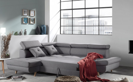Linea - Canapé d'angle gauche convertible scandinave - L 252 x P 190cm Linea - Canapé d'angle gauche convertible scandinave - L 252 x P 190cm