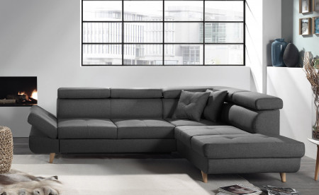 Linea - Canapé d'angle droit convertible scandinave - L 252 x P 190cm Linea - Canapé d'angle droit convertible scandinave - L 252 x P 190cm