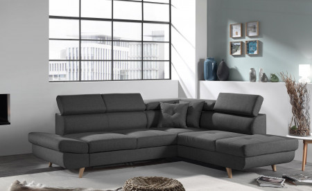 Linea - Canapé d'angle droit convertible scandinave - L 252 x P 190cm Linea - Canapé d'angle droit convertible scandinave - L 252 x P 190cm