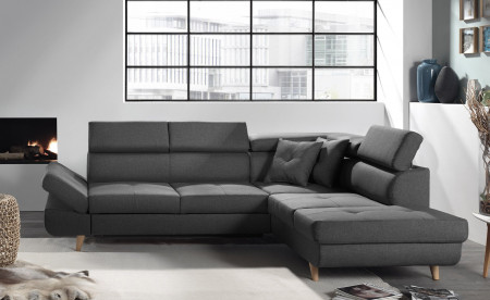 Linea - Canapé d'angle droit convertible scandinave - L 252 x P 190cm Linea - Canapé d'angle droit convertible scandinave - L 252 x P 190cm