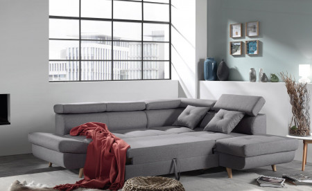 Linea - Canapé d'angle droit convertible scandinave - L 252 x P 190cm Linea - Canapé d'angle droit convertible scandinave - L 252 x P 190cm
