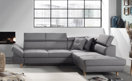 Linea - Canapé d'angle droit convertible scandinave - L 252 x P 190cm Linea - Canapé d'angle droit convertible scandinave - L 252 x P 190cm