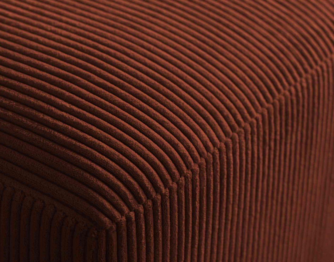 Canapé d'angle 4 places convertible avec coffre en velours côtelé Livy