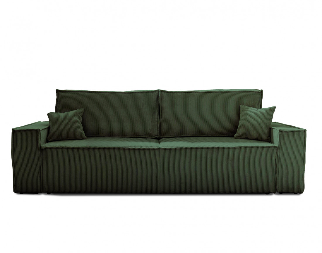 Dellia - canapé 3 places convertible - avec coffre - en velours côtelé - style contemporain
