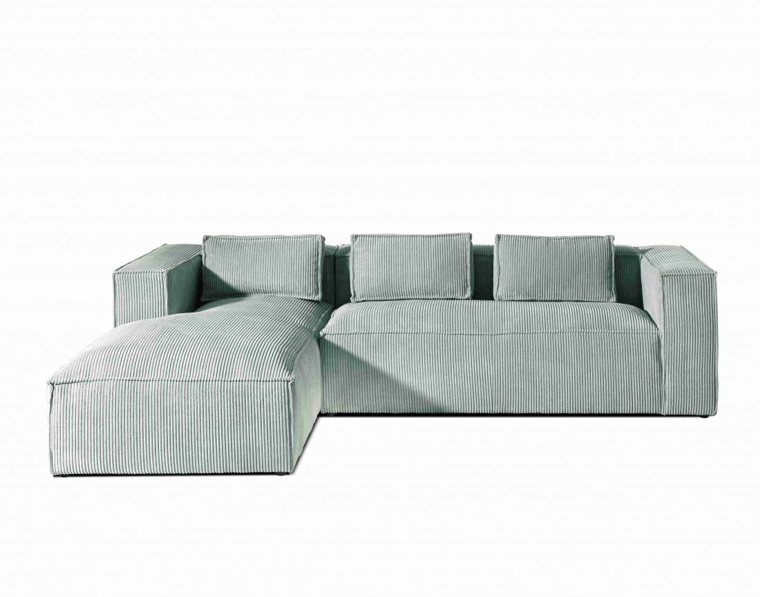 Stella - canapé d'angle en velours côtelé - 4 places - style contemporain  - gauche