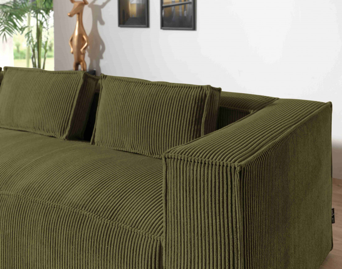 Stella - canapé d'angle en velours côtelé - 4 places - style contemporain  - gauche