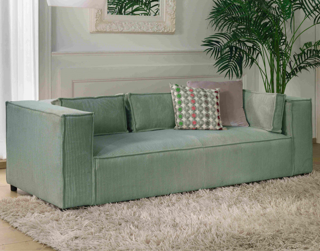 Stella - canapé fixe 3 places - en velours côtelé - style contemporain