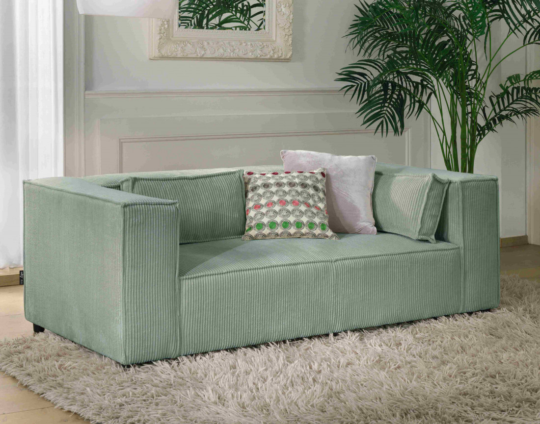 Stella - canapé fixe 2 places - en velours côtelé - style contemporain