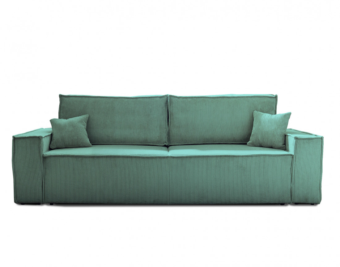 Dellia - canapé 3 places convertible avec coffre en velours côtelé - style contemporain