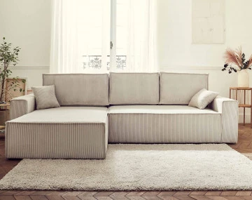 Canapé d'angle réversible 4 places convertible Dellia - Best Mobilier