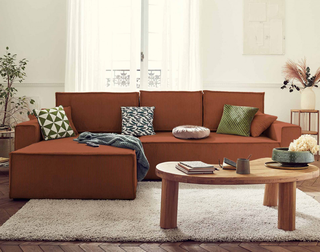 Canapé d'angle réversible 4 places convertible Dellia - Best Mobilier