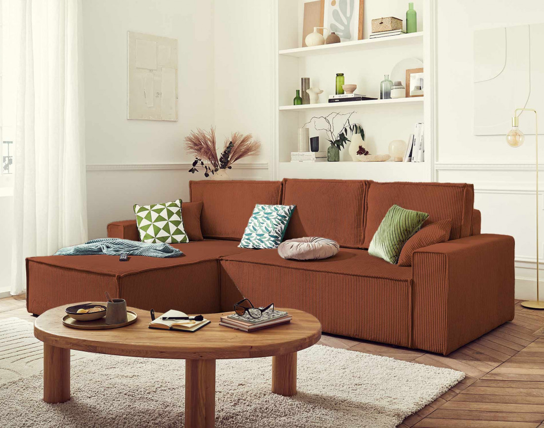 Canapé d'angle réversible 4 places convertible Dellia - Best Mobilier