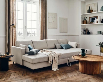 Canapé panoramique en U 7 places adapté aux animaux Anna - Best Mobilier