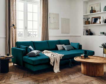 Canapé panoramique en U 7 places adapté aux animaux Anna - Best Mobilier