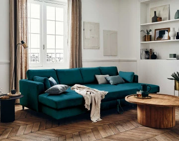 Canapé panoramique en U 7 places adapté aux animaux Anna - Best Mobilier