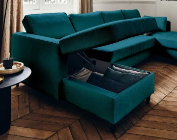 Canapé panoramique en U 7 places adapté aux animaux Anna - Best Mobilier