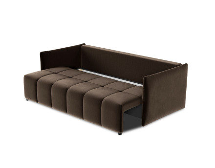 Canapé 3 places convertible avec coffre en velours Petra
