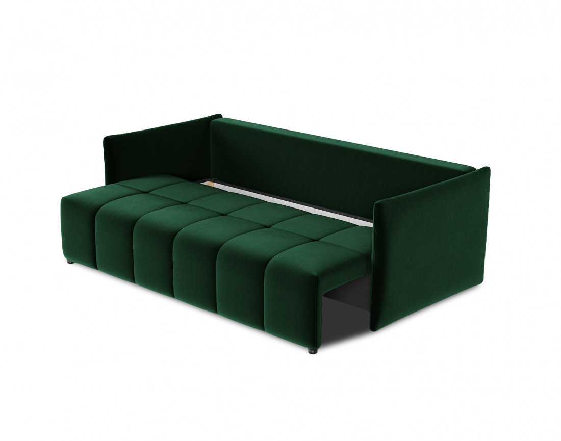 Canapé 3 places convertible avec coffre en velours Petra