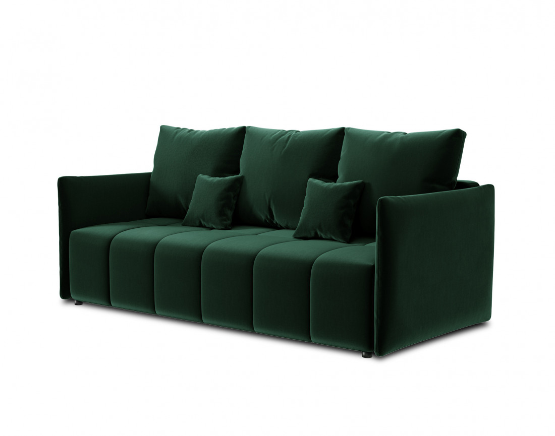 Canapé 3 places convertible avec coffre en velours Petra