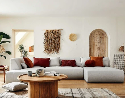 Canapé modulable panoramique d'angle gauche 7 places - en tissu - Onyx