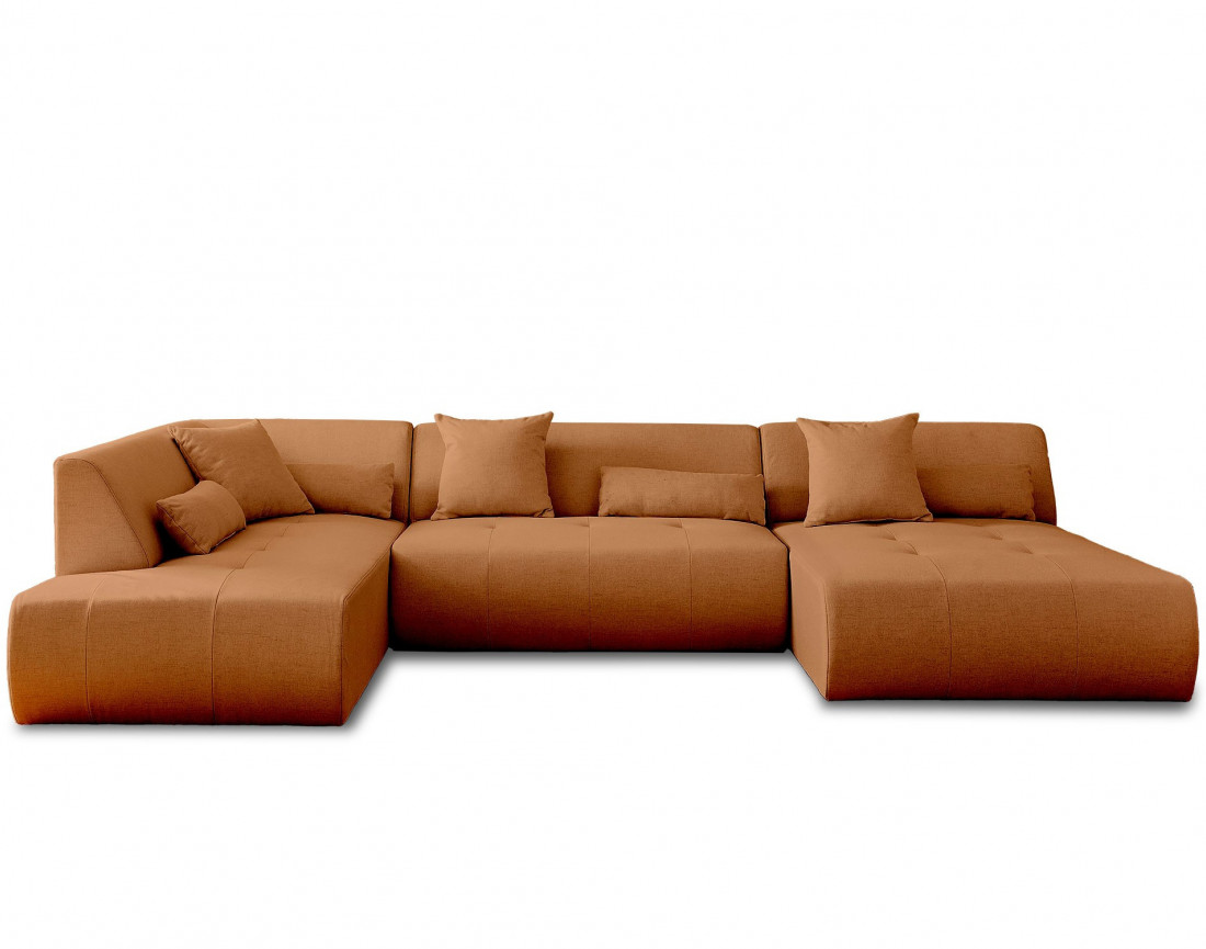 Canapé modulable panoramique d'angle gauche 7 places - en tissu - Onyx