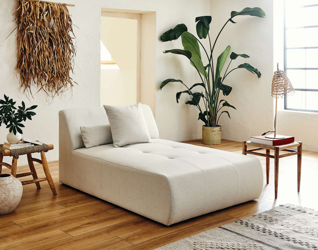 Canapé modulable panoramique d'angle droit 7 places - en tissu -Onyx