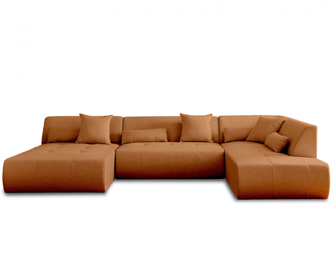 Canapé modulable panoramique d'angle droit 7 places - en tissu -Onyx