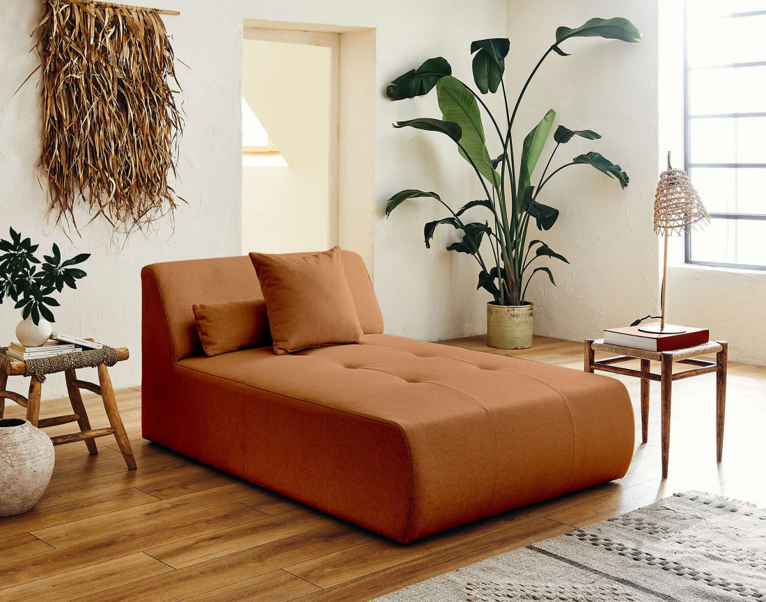 Canapé modulable panoramique d'angle droit 7 places - en tissu -Onyx