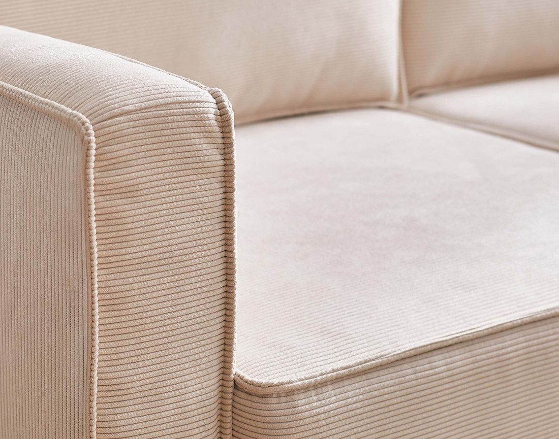 Canapé 3 places convertible en velours côtelé Jake