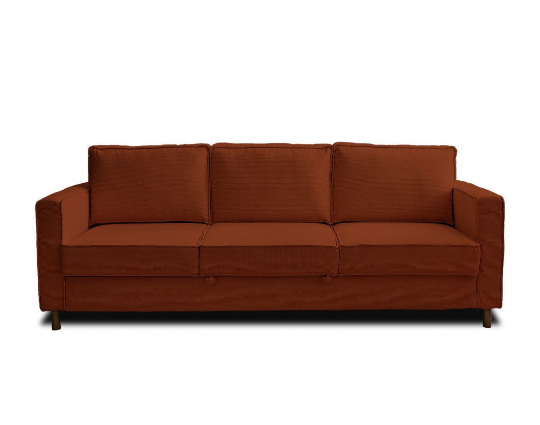 Canapé 3 places convertible en velours côtelé Jake
