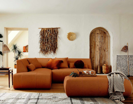 Onyx - canapé d'angle gauche modulable 5 places - en tissu