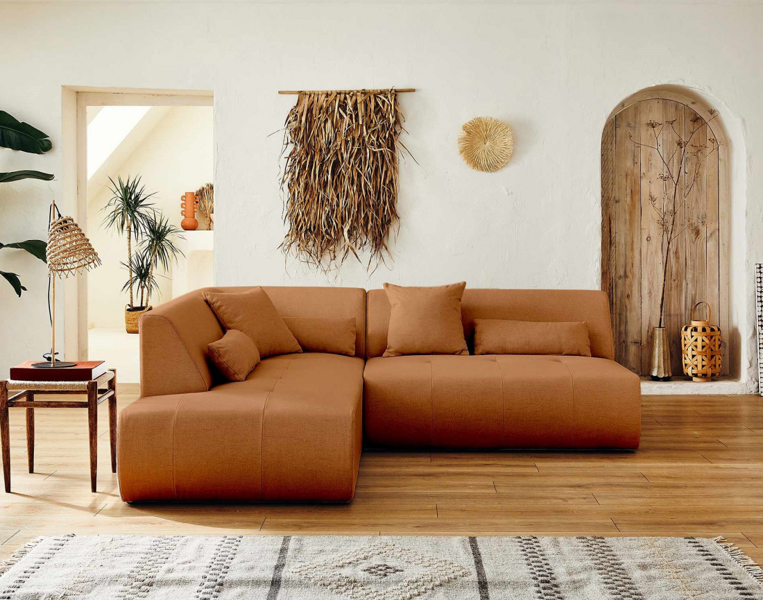 Onyx - canapé d'angle gauche modulable 5 places - en tissu