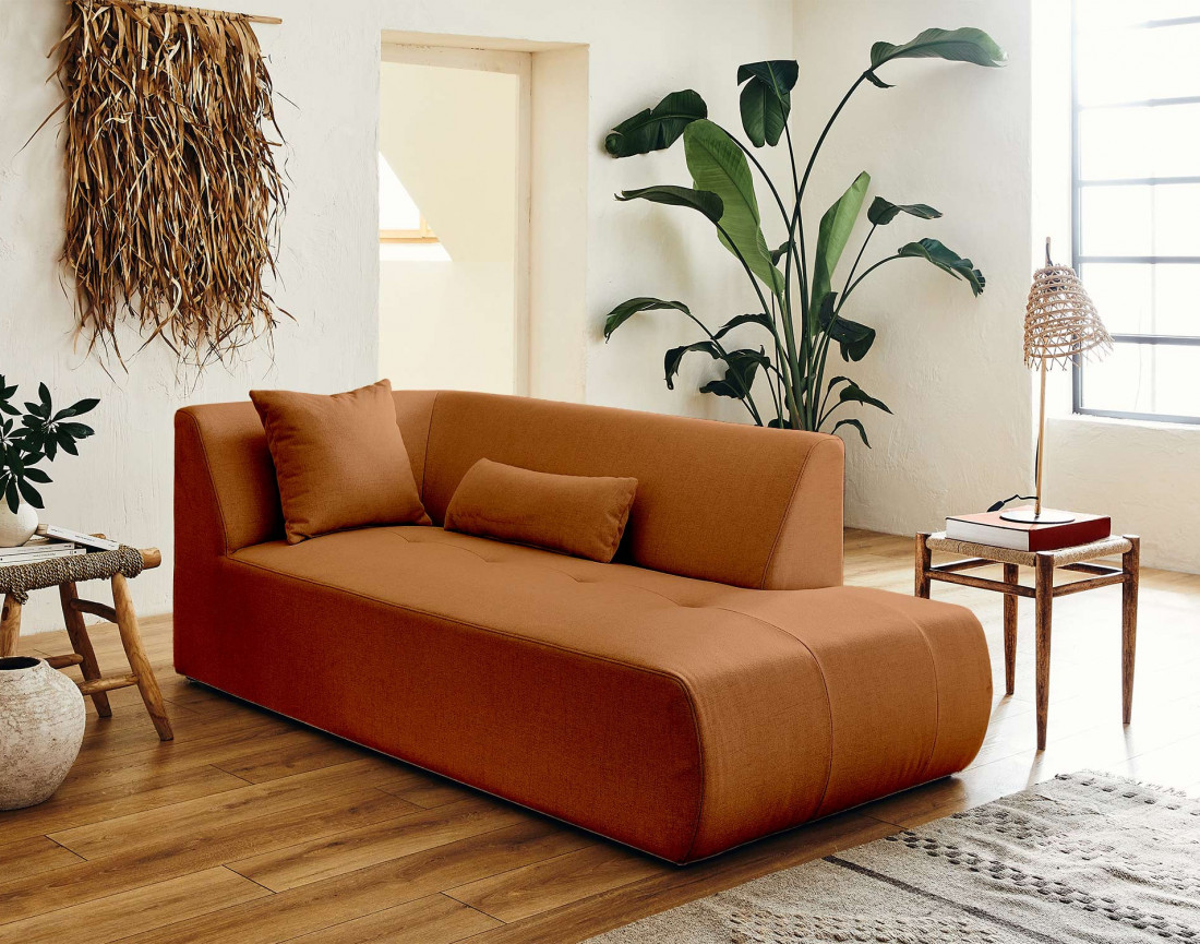 Canapé modulable d'angle droit 5 places - en tissu - Onyx