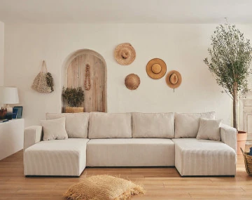 Canapé panoramique en U 7 places convertible Topaze - Best Mobilier