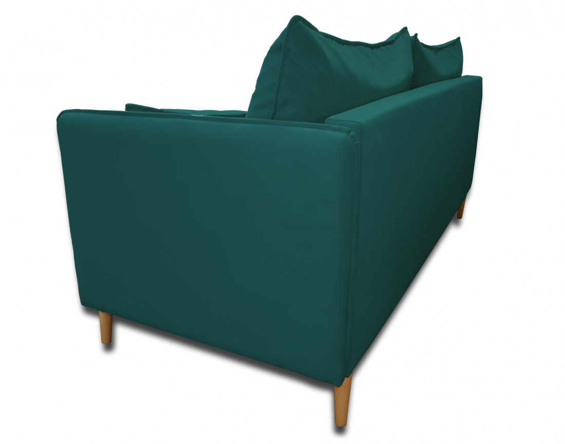 Canapé 3 places fixe en velours Grenat