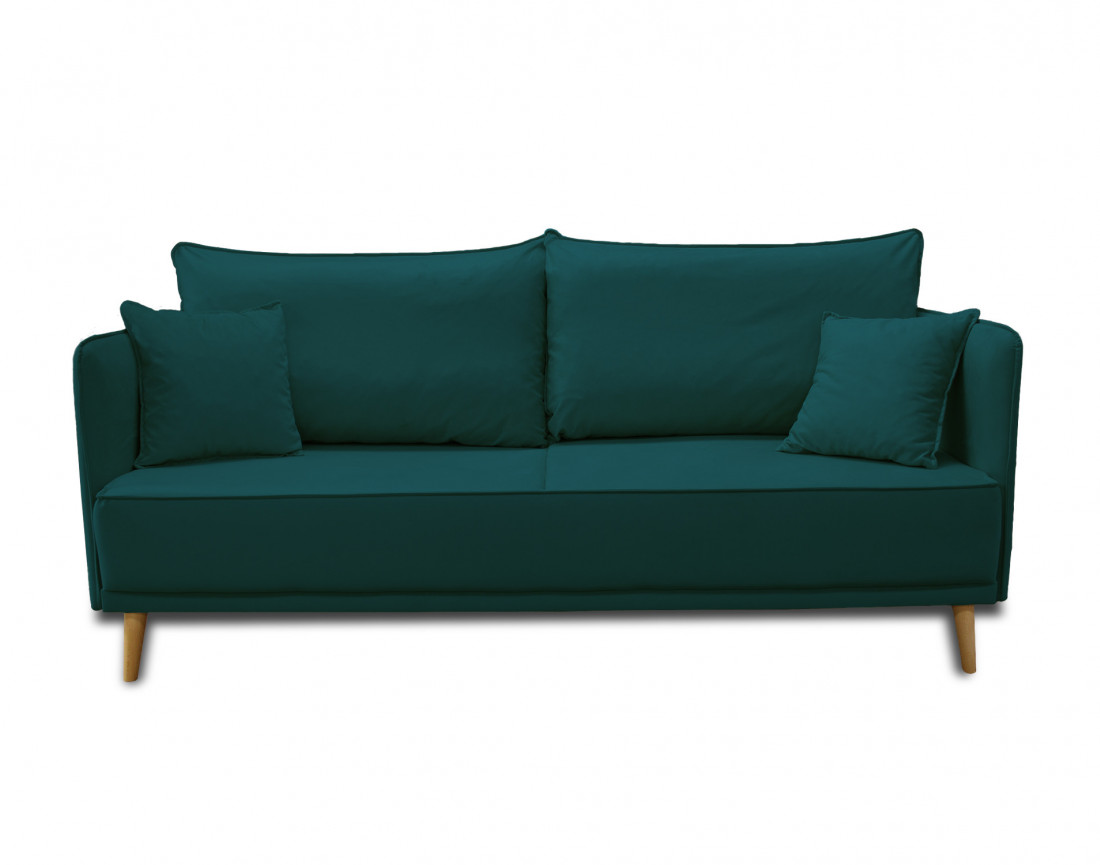 Canapé 3 places fixe en velours Grenat