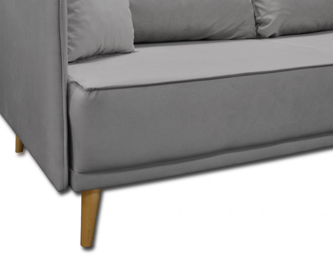 Canapé 3 places fixe en velours Grenat