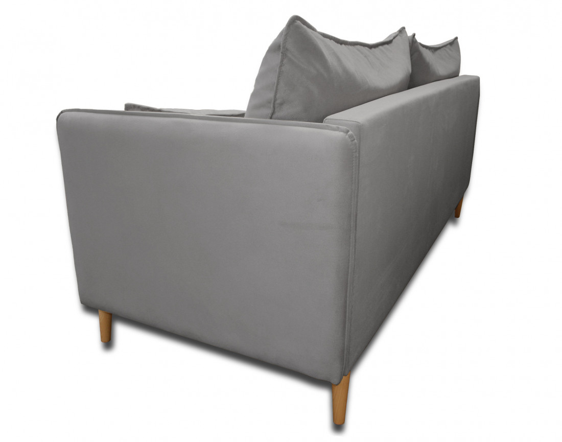 Canapé 3 places fixe en velours Grenat