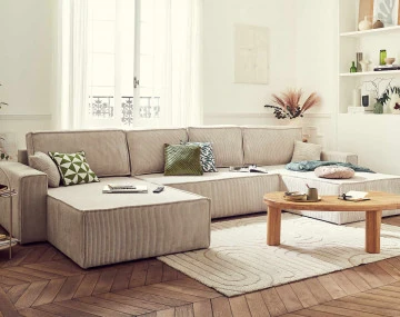 Canapé panoramique en U 7 places convertible Dellia - Best Mobilier