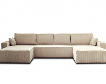 Canapé panoramique en U 7 places convertible Dellia - Best Mobilier
