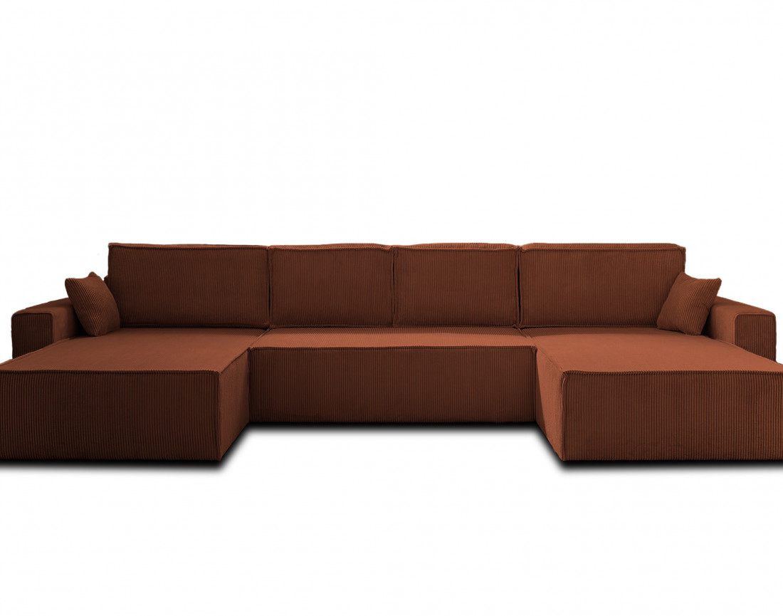 Canapé panoramique en U 7 places convertible Dellia - Best Mobilier