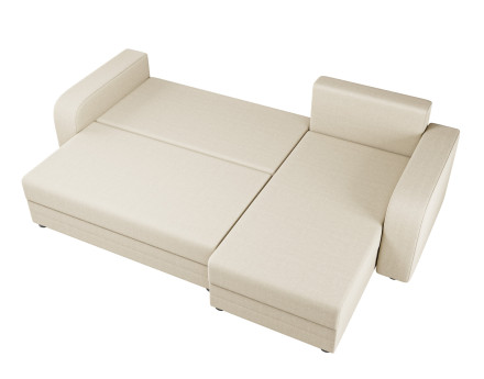 Canapé d'angle réversible 4 places convertible avec coffre en tissu Harvey
