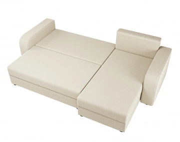 Canapé d'angle réversible 4 places convertible avec coffre en tissu Harvey