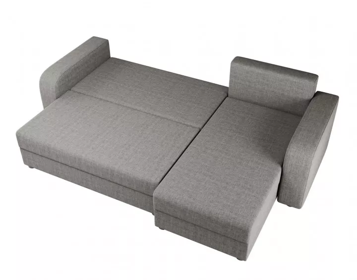 Canapé d'angle réversible 4 places convertible avec coffre en tissu Harvey